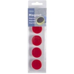 NO BRAND Magnetknappar 30 mm röd 5/fp