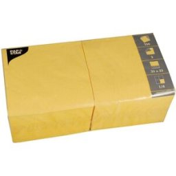 PAPSTAR Servett 3-lagers, ¼-vikt, 33 cm, gul 250/fp