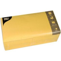 PAPSTAR Servett 1-lags 33x33cm gul 500/fp