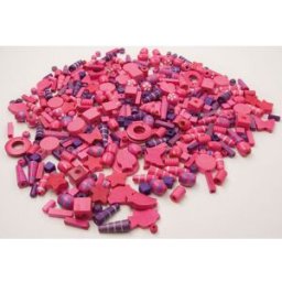 PLAYBOX Träpärlor rosa och lila 600/fp