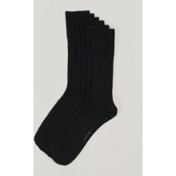 CDLP 6-Pack Cotton Rib Socks Black