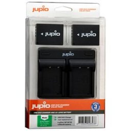 Jupio 2 st batterier motsv. Fuji NP-W126S, inkl. dubbel USB-laddare