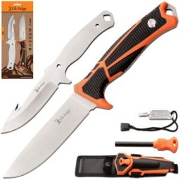 Master Cutlery Elk Ridge Trek Interchangeable Fixed Blade Knife, Drop Point and Gut Hook Blades
