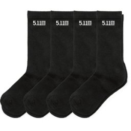5.11 Tactical Duty Ready Basic Crew Socks (4-Pack) (Färg: Svart, Storlek: Large (44+))