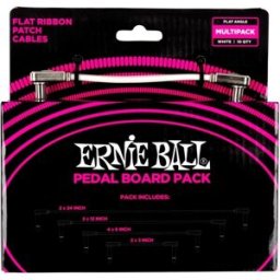 Ernie Ball 6387 Flat Patch Cable Vinklad-Vinklad - Vit Multipack