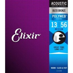 Elixir 11100 Acoustic 80/20 Bronze Polyweb 013-056