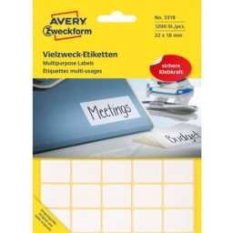Avery Etikett handskrift 18x22mm 1200/fp