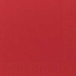 DUNI Servett 3-lagers, enfärgad, ¼-vikt, 40 cm, röd 125/fp