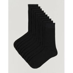 Care with Carl 10-Pack Solid Cotton Socks BLACK