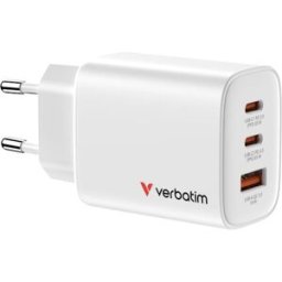 VERBATIM Essentials GaN Charger 65W EU 3-port White