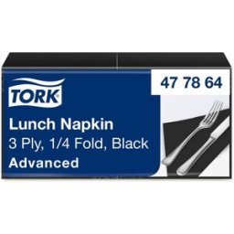 TORK Servett Lunch Mjuk 3-lags svart 150/fp