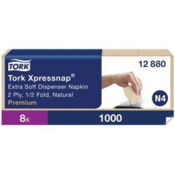 TORK Servett Pre N4 2-lag natur 1000/fp