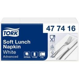 TORK Servett 1/8-vikt 3-lagers vit 150/fp