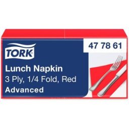 TORK Servett Lunch Mjuk 3-lags röd 150/fp
