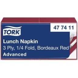 TORK Servett Lunch Mjuk 3-lag vinröd 150/fp