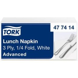 TORK Servett Lunch Mjuk 3-lags vit 150/fp