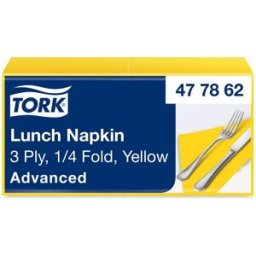 TORK Servett Lunch Mjuk 3-lags gul 150/fp