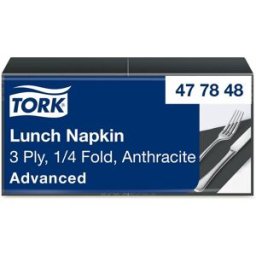 TORK Servett Lunch Mjuk 3-lags antracit 150/fp