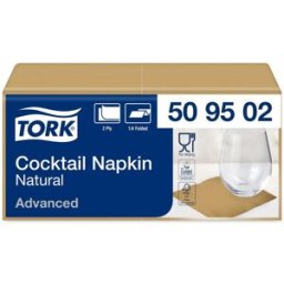 TORK Servett Cocktail 2-lags natur 200/fp