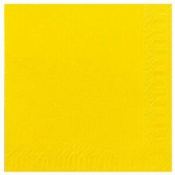 DUNI Servett 3 lager, gul, 24 x 24 cm 250/fp