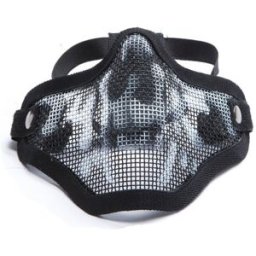 ASG Strike Systems Airsoft Metal Mesh Mask Lower Half (Färg: Svart/Skull)
