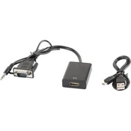 Lanberg Vga Hona Till Hdmi Hane + Ljudkabel