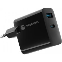 Natec Ribera Gan Usb-Laddare - Usb-A & Usb-C - 45w - Svart