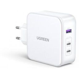 Ugreen Nexode 140w Usb-C Pd Gan - 3-Port Väggladdare + Usb-C Kabel 1.5m - Vit