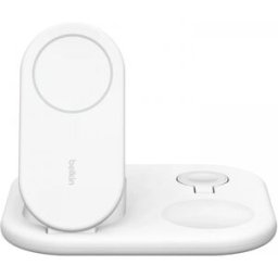 Belkin Boost Charge Qi2 15w Magnetisk 3-In-1 Laddningsplatta - Vit