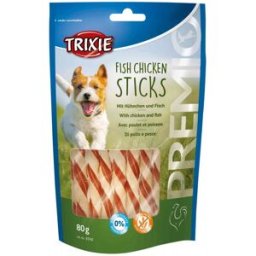 Trixie Premio Skruvade Tuggpinnar Med Fisk Och Kyckling 80 G