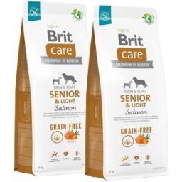 Brit Care Dog Senior & Light Grain Free Salmon 2x12 Kg
