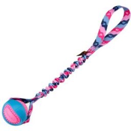 Tug-E-Nuff Powerball Bungee Hundboll Rosa