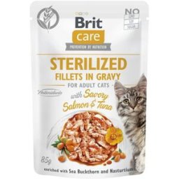 Brit Care Cat Sterilized Lax & Tonfisk I Sås 85 G