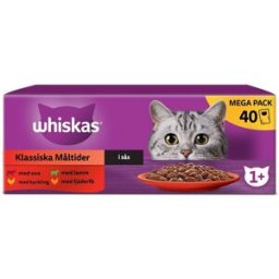 Whiskas 1+ Oxe, Lamm Och Kyckling I Sås 40x85 G