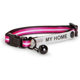 Basic Cat Reflective Halsband Med Namnskylt Rosa