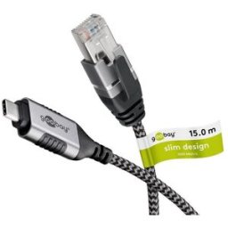 Goobay USB-C 3.1 till RJ45 nätverk 5 meter Svart
