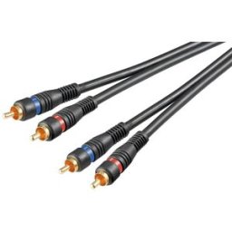 hbb Stereo RCA-kabel 2 x 1.5 meter Svart