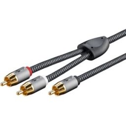 Goobay Plus Mono Y-kabel 1 RCA - 2 RCA 3 meter Svart