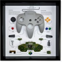 Grc Retro Art Nintendo N64 Kontroller Tavla - Grå
