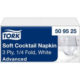 TORK Servett Vit 3-lgr, 24x24cm 200/fp