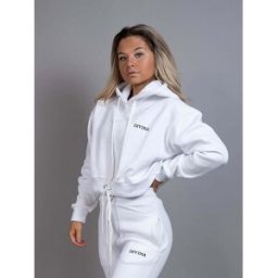 Divina Cropped Hoodie "Comfy" White-X-Small