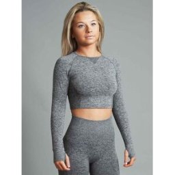Divina Crop Top "Angel" Grey-X-Small