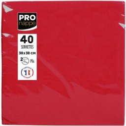 PRONAPPE Servett 38x38cm 2-lags röd 40/fp