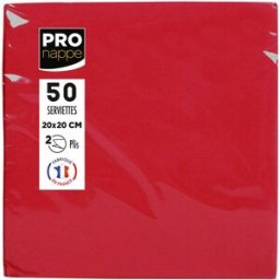 PRONAPPE Servett 20x20cm 2-lags röd 50/fp
