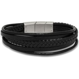 Ace of Spades svart armband läder/stål SSLB-114