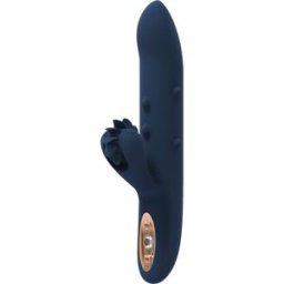 Dream Toys Dreamtoys - Goddess Collection - Athena Rabbit Vibrator With Moving Beads And Spinning Wheel - Blue