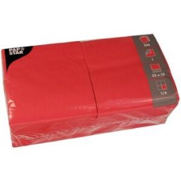 PAPSTAR Servett 1-lags 33x33cm röd 500/fp