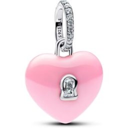 Pandora Moments silver rosa hjärtlås berlock 794424C01