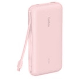 BELKIN 20k PD30W Integrated USB-C Cable Power Bank, Pink