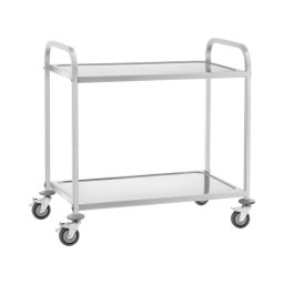 Serveringsvagn - rostfritt stål - 2 hyllplan - 200 kg